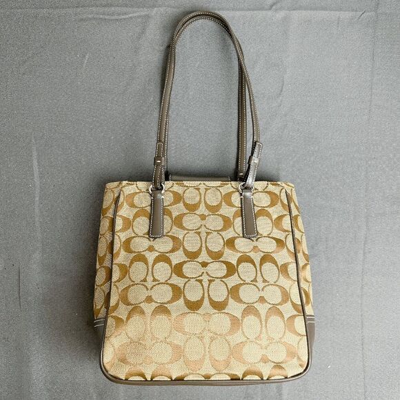 COACH VINTAGE BROWN/TAN SIGNATURE TOTE 6090 SHOULDER BAG - Picture 11 of 11